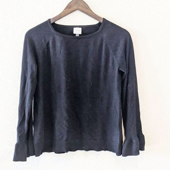 Cupio Black Sweater with Flowy Sleeves Large - Picture 1 of 6